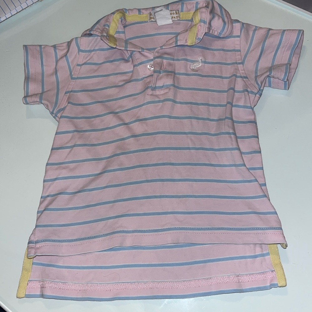 the Beaufort bonnet company Prim & Proper Polo striped pink and blue